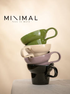 Elegant Ceramic Cup for Milk Breakfast Wide Mouth Mug Vintage Chinese Style Coffee Cup Simple Design Water Drinking Cup