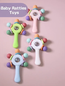 Baby Teether Rattle Toy Manhattan Ball Infant BPA-free Grasping Training Hand Crank Montessori Education Toy