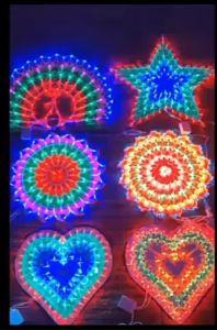 HOMEMORY Christmas Lights Lanterns Light Outdoor Peacock with Lights LED Lantern Flower Design Christmas Tree Decoration Ornaments Star Luminous Photo