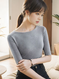 Slim Fit Modal T-Shirt Womens Half Sleeve Casual Commute Style Moisture Wicking Classic Pattern Simple Design Chinese Production