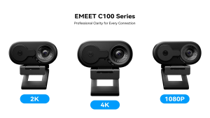 EMEET Webcam HD with Microphone 4k/1080P 30FPS 200W Pixels Light Correction Fixed Focus Privacy Cover Plug&Play For PC Live Broadcast