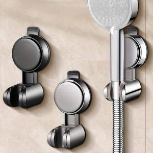 1 Universal Shower Head Holder-Adjustable&Removable Strong Suction Cup ABS Waterproof Wall Mount No Drilling Easy Install