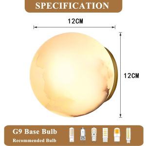 Marble Wall Light Modern Round Creativity Wall Lamp Bedroom Bedside Living Room Hallway Corridor Mood Light Art Decor