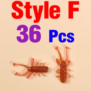 30mm/0.25g Artifical Baits Twisted Tail Soft Fishing Bait Artificial Lure Baits Worm Grub Plastic  Worm Lures 36Pcs/Bag