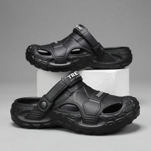Large Size Mens Summer Outdoor Wear-Resistant Toe Cover Slippers Breathable Casual Sandals 48 49 Size Beach Clog Shoes