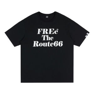 Route66 Summer New Style Couple Matching Short Sleeve T-Shirt American Retro Print Casual Loose Fit Cotton round Neck Top