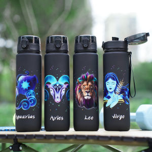 12 zodiac Aquarius 1L outdoor activity leak-proof plastic cup portable water bottle birthday gift holiday gift