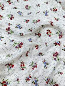 Vải cotton lụa hoa nhí Hàn quốc . Chất dày mịn .Khổ vải 14m