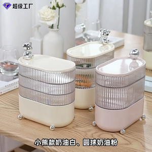 【i.Rumah】Dust-proof Multi-layer Transparent Light Luxury Jewelry Data Cable Rotating Desktop Storage Box