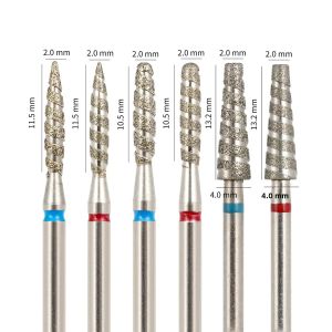 1 Cái Mũi Khoan Mài Móng Dạng Xoáy Lửa Kim Cương 20 Loại Dùng Cho Máy Đánh Bóng Điện Dụng Cụ Chăm Sóc Móng Bằng Thép Không Gỉ