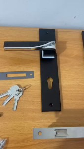 HANDLE PINTU RUMAH MODEREN 1SET UKURAN BESAR 25CM MINIMALIS BLACK CHROME