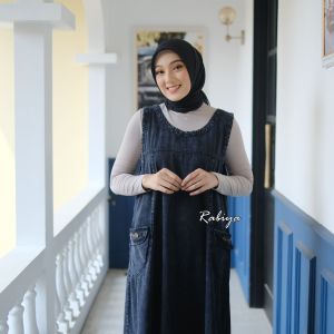 Jumpsuit Overall Terbaru 2023/Genova Overall Matt Jeans LD 105 110 115cm/Dress Remaja Muslimah Terbaru 2023 Ukuran M L XL/Dress Kondangan Elegan COD