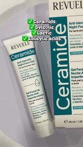 REVUELE Ceramide Anti-Blemish Night Face Gel (40ml) for Blackheads Pimples & Dark Spots