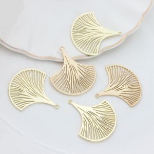 34mm 10pcs/lot Zinc Alloy Charms Hollow Ginkgo Leaves Shape Charms For DIY Fashion Jewelry Making Finding Accessories