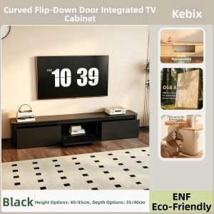 KEBIXIONG | Hidden Socket Flip Door TV Stand with Drawer Storage