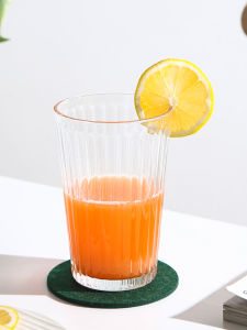 Tempered Glass Cup Transparent Large Diameter Home Use Water Cup for Women Stylish Internet Famous round Shape Glassware