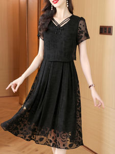 DAIXIANGFEIZI | Summer New Design Petite Chinese Style Short Sleeve Women Dress