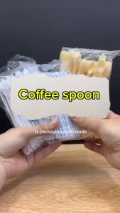 Disposable Coffee Tea Plastic Stirrer / Mini Spoon / Sudu Plastik Mini Coffee Spoon  - 13cm X 100pcs±