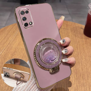 Realme V5 Silicone Phone Case Full Cover Protection Anti-Fall Soft Rubber Flowing Sand Design Female Style Fashion Luxury