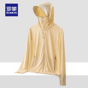 ROMON | เสื้อผ้ากันแดดผ้าไหมน้ำแข็ง Ro Mont เสื้อคลุมกันฝนสำหรับการเดินทางและกีฬากลางแจ้งสำหรับผู้ชายและผู้หญิงในช่วงฤดูร้อน