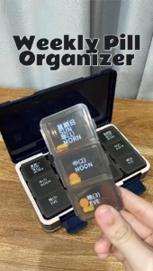 KOTAK OBAT 7 HARI 1 MINGGU WEEKLY PILL BOX PAGI SIANG MALAM PORTABLE ORGANISER TRAVEL CASE SEVEN DAYS