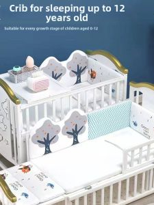Multifunctional Movable Wooden Baby Cot