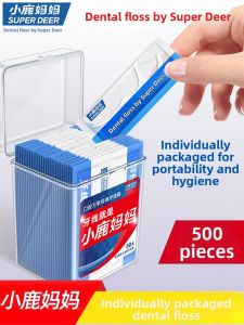 SUPER DEER | Portable Fine Dental Floss Picks Single-use Packaging
