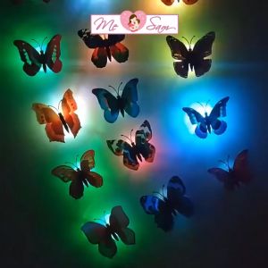 Đèn ngủ hình bươm bướm LED dán tường phát sáng độc đáo nhiều màu sắc Shop Mẹ Sam