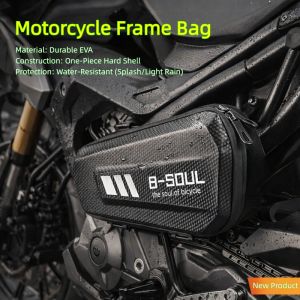 Moto Bag Hard Shell Triangle Frame Bag Motorcycle Accessories Side Bag- Waterproof Front Tube Storage Bag with Compartment