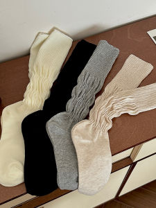 เกาหลีสไตล์สี Twisted Pile ถุงเท้าผู้หญิงความยาวกลางลูกวัวฤดูใบไม้ผลิฤดูใบไม้ร่วง Ruffled Bubble บัลเล่ต์สไตล์แนวตั้งลายถุงเท้า