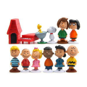 Bandai | New Selling Japan Cartoon Peanuts Snoopy Charlie Sally Woodstock Mini Figure Model Toys Miniature Cake People Collection Props