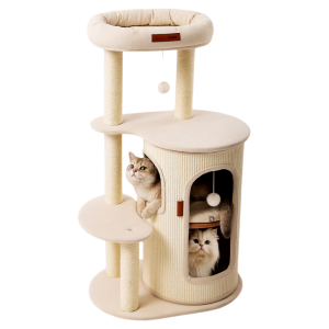 HOOPET | Space-saving Multi-functional Cat Climbing Frame with Scratch Board and Nest Bed