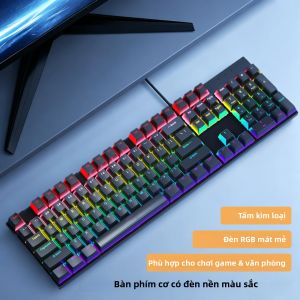 Bàn Phím Cơ Có Đèn Nền NEXUSCLICK K104 RGB 104 Phím Bàn Phím Chơi Game Có Dây Keycaps Chống Mài Mòn Plug & Play Cho Máy Tính Để Bàn Và Máy Tính Xách Tay