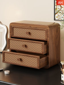 evesigar | Jewelry Storage Box Cosmetics Organizer Makeup Display Shelf Wooden