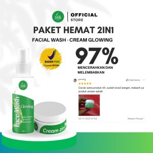 Elzet Skincare BPOM Paket 2in1 Sabun Facial Wash Cream Glowing Krim Pemutih Kulit Wajah Kusam Beruntusan
