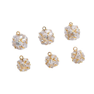 14K Gold Plated Brass with Zircon Rhinestones Charms Pendants for Earring Bracelet Necklace DIY Jewelry Making Findings Accessories