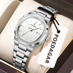 POEDAGAR Top Exquisite Womens Wristwatch Waterproof Luminous Date Fashion Ladies Watches Stainless Steel Quartz Watch For Woman