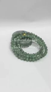 สร้อยแขน/สร้อยคอหยกเจไดต์ ขนาด 7.5-8 มิล ขจัดพลังงานด้านลบ