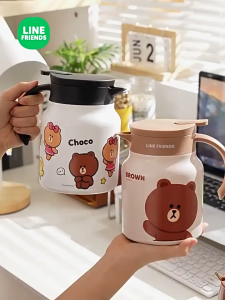 TEKO TEH KOPI DENGAN SARINGAN PRAKTIS TAHAN PANAS MOTIF BROWN BEAR