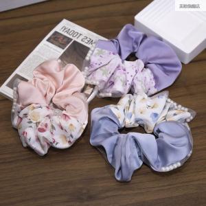 Elegant Satin Hair Ties Pearl Trendy Bun Headbands Women Simple Hair Accessories Korean Style Fabric Hair Ornaments