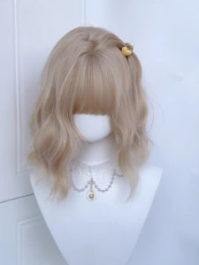 Phụ Kiện Tóc Giả Ngắn Xoăn Lông Cừu Màu Vàng Bạc Ngọt Ngào Cho Nữ Phụ Kiện Tóc Giả Thường Ngày Có Thể Thay Đổi Kiểu Tóc