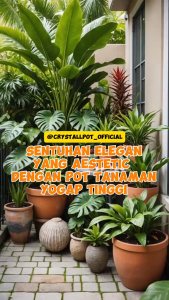 Pot Bunga Tanaman Tinggi Ypt 13 Yogap Bata Bahan Tebal - YOGAP YPT 13 MERAH BATA