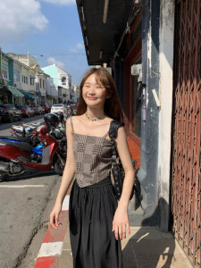 NIHAOKANONG | Áo Camisole Ôm Dáng Ngắn Đuôi Sau