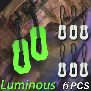 1/3/6Pcs Luminous Zipper Ropes Handle Zippers Rope PVC Slider Head DIY Repair Kit Bags Clothes Zipper Rope Sewing Supplies Accessory