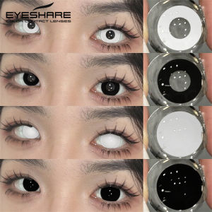EYESHARE Halloween White Colored Contact Lenses Cosplay Crazy Red Contact Lenses Black Anime Eye Lenses White Beauty Makeup Lens