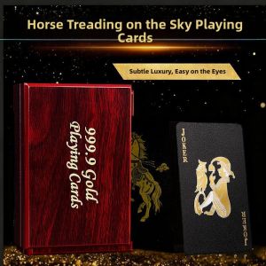 MLZH | Durable Waterproof Black Gold Playing Cards