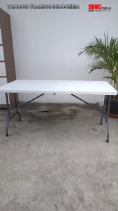 Meja Lipat Jualan Portable 152cm Meja Makan Meja Komputer Serbaguna Indoor Outdoor 152 cm SUNC TOOLS