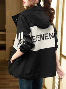 แจ็คเก็ตเบสบอลสั้นผู้หญิง ทรงหลวม สไตล์ลำลอง ฤดูใบไม้ร่วง 2023 แจ็คเก็ตกันหนาวแบบสวมหัว ผ้าโพลีเอสเตอร์ 100%