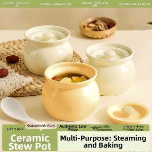 HANXIAO | Ceramic Steaming Pot with Lid Small Serving