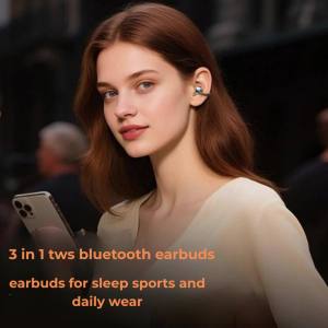 B72 Wireless Earbuds 3 Pairs Bluetooth Clip On Sleep Earbuds Smart Touch LED Display with Charging Case for Couples Family Sharing